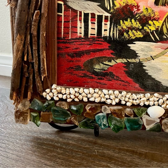 Tropical Beach Painting with Decorative Frame - Picture 10 of 14